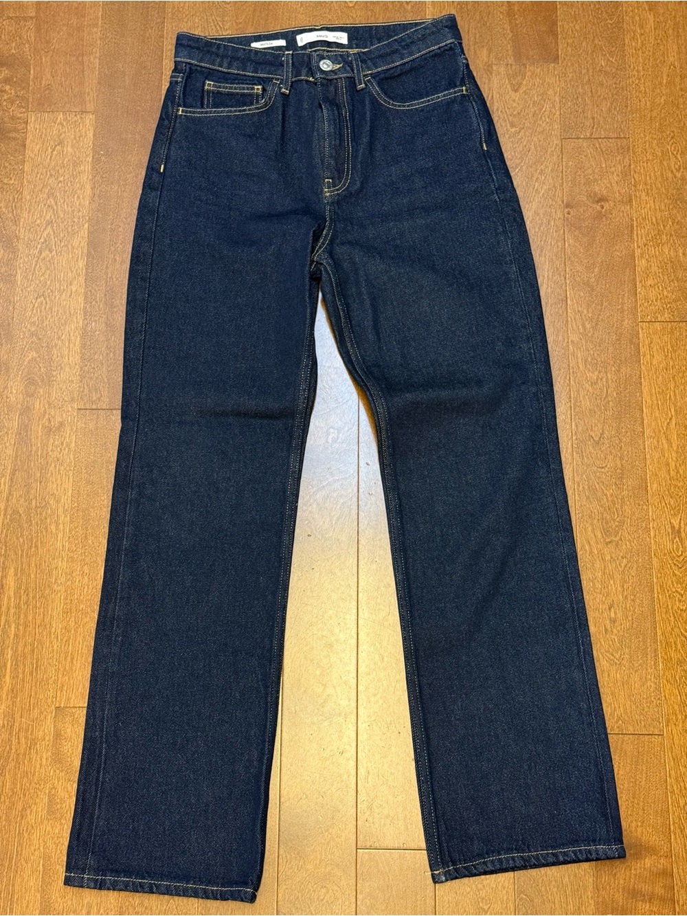 Mango Dark Blue Straight Leg Jeans
